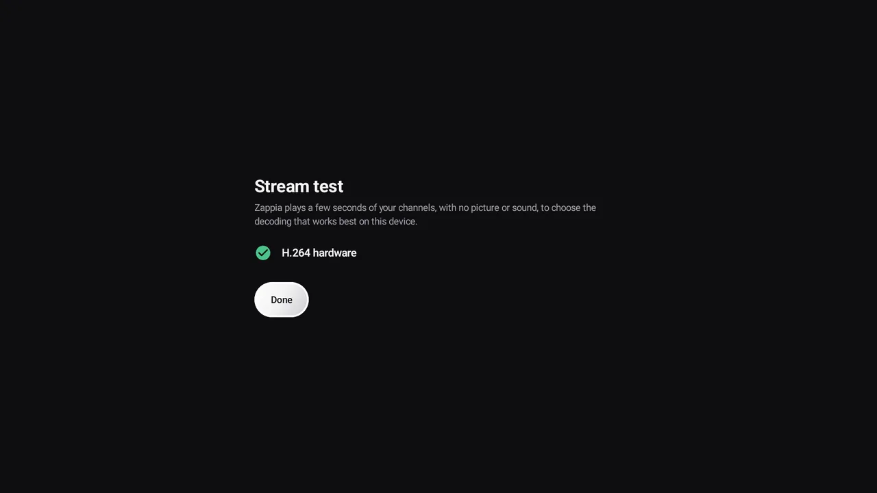Das Ergebnis des Stream-Tests.