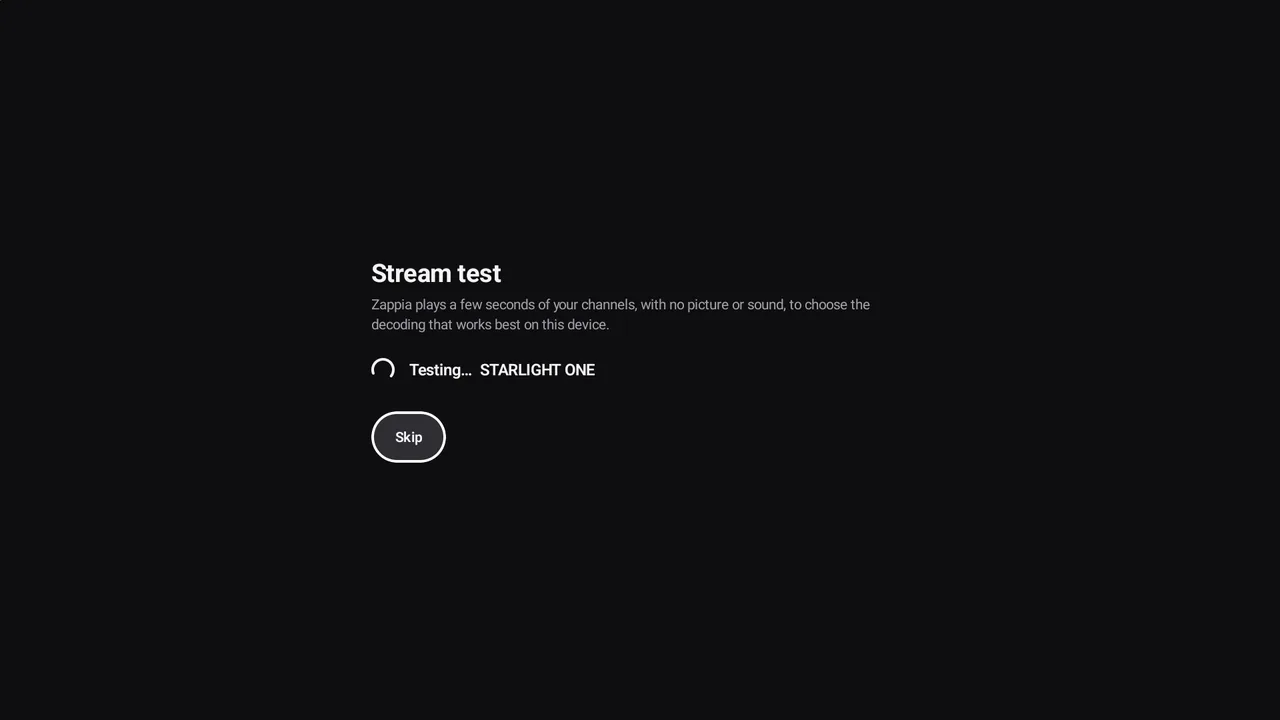 Der Stream-Test läuft.