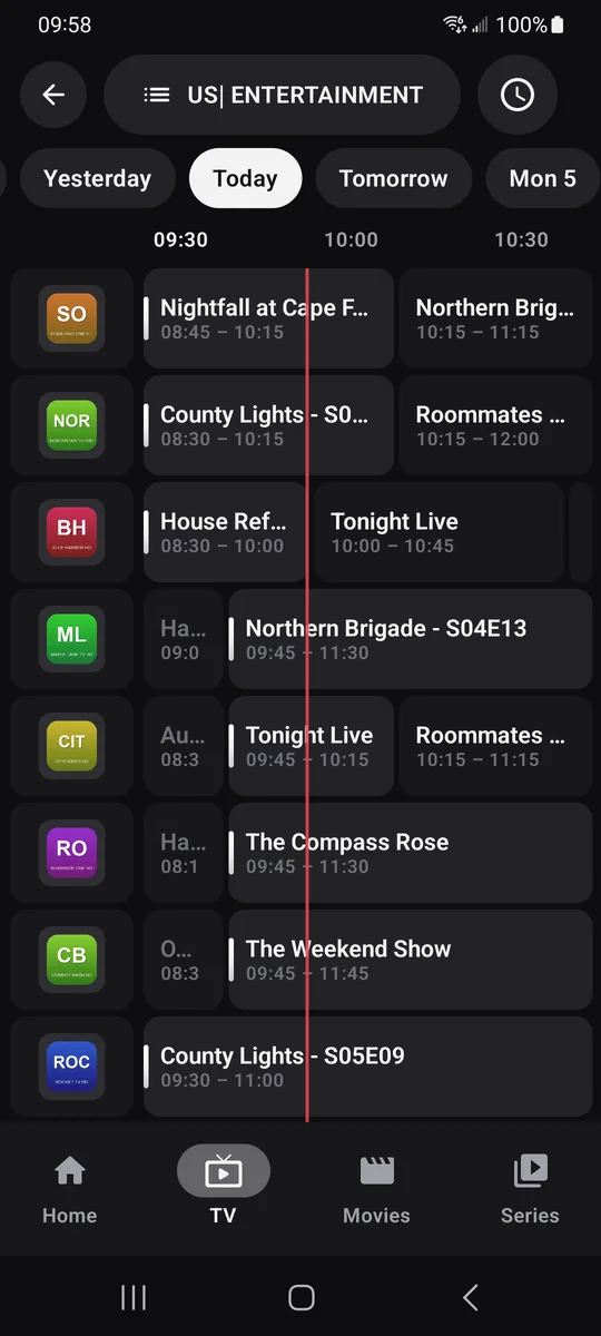 Das TV-Programm auf einem Smartphone.